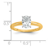 14k Two-Tone 1 carat Lab Grown Diamond VS/SI+ G+ Oval Complete Solitaire Engagement Ring