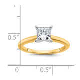 14k Two-tone 1 carat Lab Grown Diamond VS+ F+ Princess Complete Solitare Engagement Ring