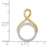 14k Two-tone 1/10ct. Diamond Fancy Circle Chain Slide