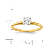 14k Two-Tone 1/2 carat Certified Lab Grown Diamond VS/SI+ G+ Round Complete Solitaire Engagement Ring