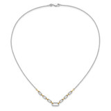 14k Two-tone 1/2 carat Lab Grown Diamond VS/SI+ G+ 18.25 inch Fashion Link Necklace