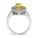 14k Two-Tone 1/2 carat Lab Grown Diamond VS/SI+ G+ and Lab Created Yellow Sapphire Fashion Ring - RM-7E7EBA8E-9812