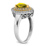14k Two-Tone 1/2 carat Lab Grown Diamond VS/SI+ G+ and Lab Created Yellow Sapphire Fashion Ring - RM-7E7EBA8E-9812