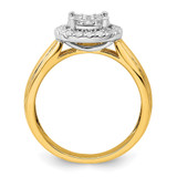 14k Two-tone 1/2 carat Lab Grown Diamond VS/SI+ G+ Complete Cluster Engagement Ring - RM-313CB6BF-7605