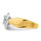 14k Two-tone 1/2 carat Lab Grown Diamond VS/SI+ G+ Complete Cluster Engagement Ring - RM-313CB6BF-7605