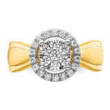 14k Two-tone 1/2 carat Lab Grown Diamond VS/SI+ G+ Complete Cluster Engagement Ring - RM-313CB6BF-7605