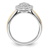 14k Two-tone 1/2 carat Lab Grown Diamond VS/SI+ G+ Complete Cluster Engagement Ring - RM-DB8BE27B-4479