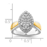 14k Two-tone 1/2 carat Lab Grown Diamond VS/SI+ G+ Complete Cluster Engagement Ring - RM-DB8BE27B-4479