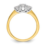 14k Two-tone 1/2 carat Lab Grown Diamond VS/SI+ G+ Complete Three Stone Engagement Ring