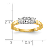 14k Two-tone 1/2 carat Lab Grown Diamond VS/SI+ G+ Complete Three Stone Engagement Ring