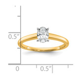 14k Two-Tone 1/2 carat Lab Grown Diamond VS/SI+ G+ Oval Complete Solitaire Engagement Ring
