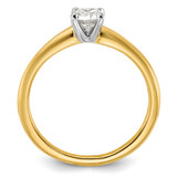 14k Two-Tone 1/2 carat Lab Grown Diamond VS/SI+ G+ Round Complete Solitaire Engagement Ring