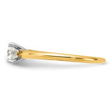14k Two-Tone 1/2 carat Lab Grown Diamond VS/SI+ G+ Round Complete Solitaire Engagement Ring