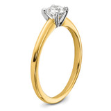 14k Two-Tone 1/2 carat Lab Grown Diamond VS/SI+ G+ Round Complete Solitaire Engagement Ring