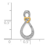 14k Two-tone 1/20ct. Diamond Infinity w/Heart Chain Slide