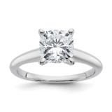 14k Two-tone 2 1/2 carat Lab Grown Diamond VS+ F+ Cushion Complete Solitare Engagement Ring