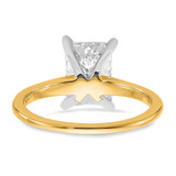 14k Two-tone 2 1/4 carat Lab Grown Diamond VS/SI+ G+ Radiant Solitare Complete Engagement Ring