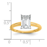 14k Two-tone 2 carat Lab Grown Diamond VS+ F+ Emerald Solitare Complete Engagement Ring