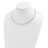 14k Two-tone 2mm Reversible White and Yellow 16 inch Omega Necklace Plus 2 inch Heart Chain Extender