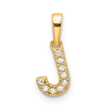 14K  Diamond Letter J Initial with Bail Pendant