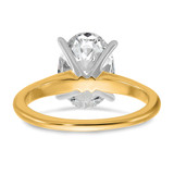 14k Two-Tone 3 carat Certified Lab Grown Diamond VS+ F+ Oval Complete Solitaire Engagement Ring