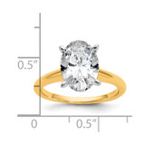 14k Two-Tone 3 carat Certified Lab Grown Diamond VS+ F+ Oval Complete Solitaire Engagement Ring