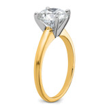 14k Two-Tone 3 carat Certified Lab Grown Diamond VS+ F+ Round Complete Solitaire Engagement Ring