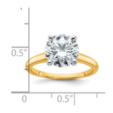 14k Two-Tone 3 carat Certified Lab Grown Diamond VS+ F+ Round Complete Solitaire Engagement Ring