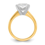 14k Two-tone 3 carat Lab Grown Diamond VS/SI+ G+ Princess Complete Solitare Engagement Ring