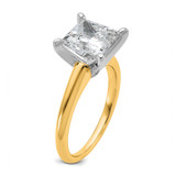 14k Two-tone 3 carat Lab Grown Diamond VS/SI+ G+ Princess Complete Solitare Engagement Ring