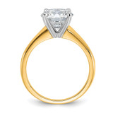 14k Two-Tone 3 carat Lab Grown Diamond VS+ F+ Round Complete Solitaire Engagement Ring