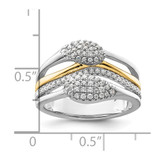 14k Two-Tone 3/8 carat Lab Grown Diamond VS/SI+ G+ Complete Fashion Ring