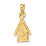 14k Two-tone 3-D Dog Inside Dog House Charm
