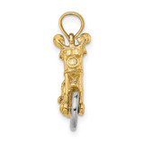 14k Two-tone 3-D Moveable Motorcycle Charm - K9-5725675C-2925