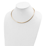 14k Two-tone 3mm Reversible White and Yellow 16 inch Domed Omega Necklace