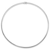 14k Two-tone 3mm Reversible White and Yellow 16 inch Domed Omega Necklace
