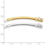 14k Two-tone 3mm White and Yellow Domed Omega 2 inch Extender for Reversible Necklace