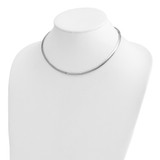 14k Two-tone 4mm Lightweight Reversible 16 inch Omega Necklace Plus 2 inch Heart Chain Extender