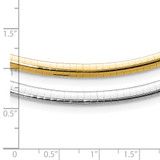 14k Two-tone 4mm Lightweight Reversible 18 inch Omega Necklace Plus 2 inch Heart Chain Extender