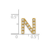 14K  Diamond Letter N Initial Charm