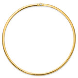 14k Two-tone 4mm Reversible White and Yellow 16 inch Domed Omega Necklace