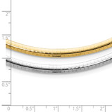 14k Two-tone 4mm Reversible White and Yellow 18 inch Domed Omega Necklace