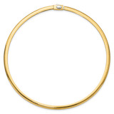 14k Two-tone 5mm Reversible White and Yellow 16 inch Domed Omega Necklace