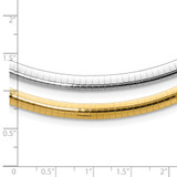 14k Two-tone 5mm Reversible White and Yellow 16 inch Domed Omega Necklace