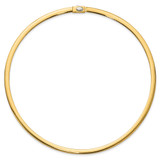14k Two-tone 5mm Reversible White and Yellow 18 inch Domed Omega Necklace