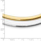 14k Two-tone 5mm Reversible White and Yellow 18 inch Domed Omega Necklace