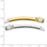 14k Two-tone 5mm White and Yellow Domed Omega 2 inch Extender for Reversible Necklace