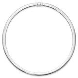 14k Two-tone 6mm Reversible White and Yellow 16 inch Domed Omega Necklace