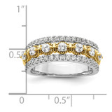 14k Two-tone 7/8 carat Lab Grown Diamond VS/SI+ G+ Complete Band