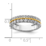 14k Two-tone 7/8 carat Lab Grown Diamond VS/SI+ G+ Complete Double Row Fashion Band